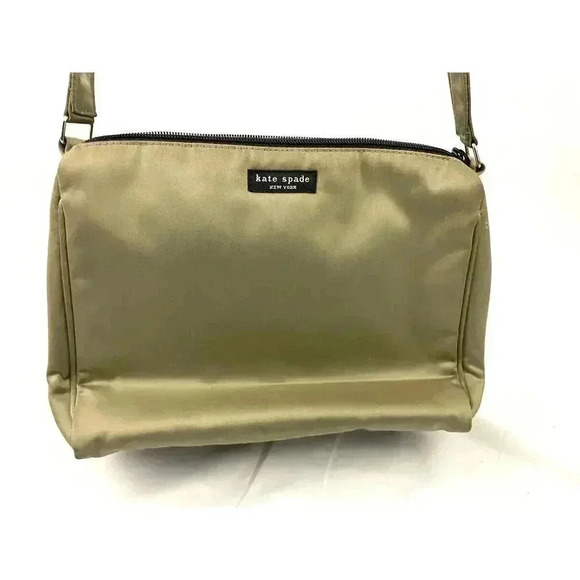 VTG Kate Spade New York Golden Satin Fabric Baguette Hand bag Purse - Picture 7 of 10
